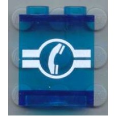 Part 4864apx15 Trans-Dark Blue Panel 1 x 2 x 2 with Telephone and White Lines Pattern